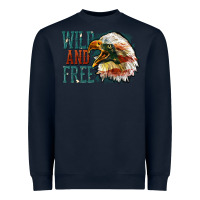 Navy Wild and free Heavyweight Sweatshirt - FaDigitalArtStudio