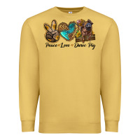 Antique Gold peace love duroc pig Premium Sweatshirt - LillyAllenDesigns