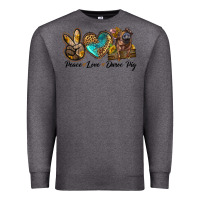 Charcoal Heather peace love duroc pig Premium Sweatshirt - LillyAllenDesigns
