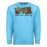 Ocean Blue peace love duroc pig Premium Sweatshirt - LillyAllenDesigns