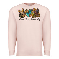 Pale Pink peace love duroc pig Premium Sweatshirt - LillyAllenDesigns