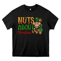 Black Nuts about Christmas Nutcracker Heavy Core Tee - NancyCooperArtShop