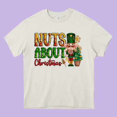 Nuts About Christmas Nutcracker Heavy Core Tee Designed By Nancycooperartshop
