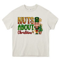 Cream Nuts about Christmas Nutcracker Heavy Core Tee - NancyCooperArtShop