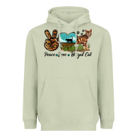 Matcha Peace Love Bengal Cat Heavyweight Hoodie - LillyAllenDesigns