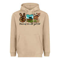 Mushroom Peace Love Bengal Cat Heavyweight Hoodie - LillyAllenDesigns