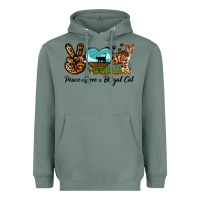 Sage Peace Love Bengal Cat Heavyweight Hoodie - LillyAllenDesigns