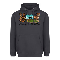 Smoke Peace Love Bengal Cat Heavyweight Hoodie - LillyAllenDesigns