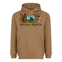 Toasted Coconut Peace Love Bengal Cat Heavyweight Hoodie - LillyAllenDesigns