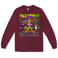 Burgundy parading with my gnomies mardi gras Long Sleeve Tee - CowGirlArtShop