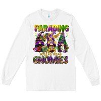 White parading with my gnomies mardi gras Long Sleeve Tee - CowGirlArtShop