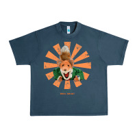Midnight Navy basil brush retro japanese Urban Heavy Tee - tuanDangUi