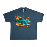 Midnight Navy Fall Farm Truck Urban Heavy Tee - texasbilliewilder