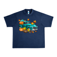 Navy Fall Farm Truck Urban Heavy Tee - texasbilliewilder