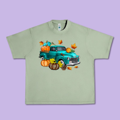 Fall Farm Truck Urban Heavy Tee Designed By Texasbilliewilder