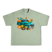 Oil Green Fall Farm Truck Urban Heavy Tee - texasbilliewilder