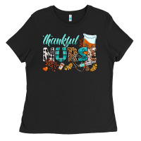 Black thankful nurse Ladies Tee - BundleAndBundleShop