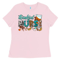 Bubblegum Pink thankful nurse Ladies Tee - BundleAndBundleShop