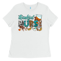 White thankful nurse Ladies Tee - BundleAndBundleShop
