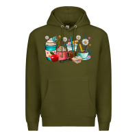 Army Green teacher coffee cups Premium Hoodie - RanaPortraitStore