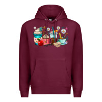 Burgundy teacher coffee cups Premium Hoodie - RanaPortraitStore