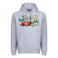 Heather Grey teacher coffee cups Premium Hoodie - RanaPortraitStore