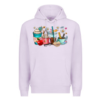 Lilac teacher coffee cups Premium Hoodie - RanaPortraitStore
