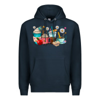Navy teacher coffee cups Premium Hoodie - RanaPortraitStore