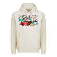 Oatmeal Heather teacher coffee cups Premium Hoodie - RanaPortraitStore