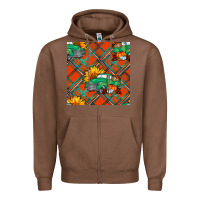 Chestnut fall truck seamless pattern Zipper Hoodie - BundleAndBundleShop