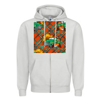 Dove Grey fall truck seamless pattern Zipper Hoodie - BundleAndBundleShop