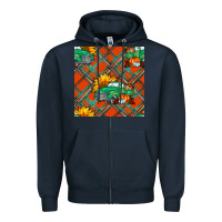 Navy fall truck seamless pattern Zipper Hoodie - BundleAndBundleShop