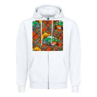 White fall truck seamless pattern Zipper Hoodie - BundleAndBundleShop