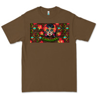 Cacao Chingona Sugar Skull License Plate Premium Tee - BundleAndBundleShop