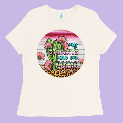 My Students Are On Point Round Earring Ladies Tee Designed By Bundleandbundleshop