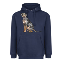 Navy catahoula leopard dog Heavyweight Hoodie - LillyAllenDesigns