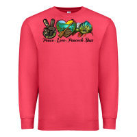Cardinal Peace Love Peacock Bass Premium Sweatshirt - LillyAllenDesigns