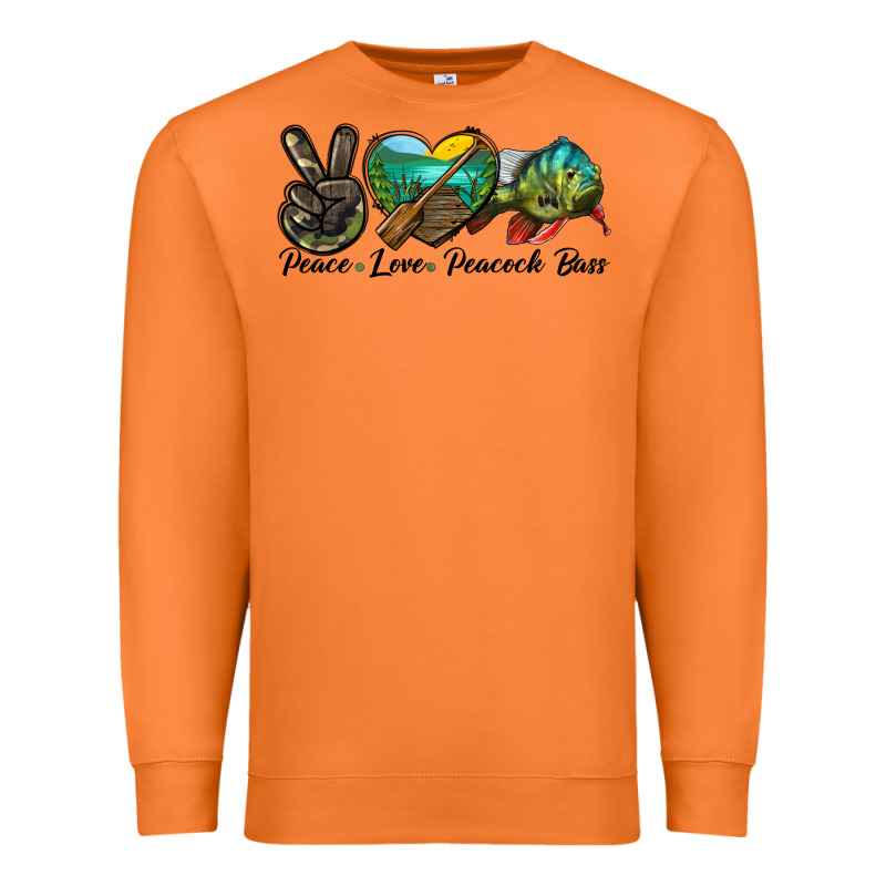 Peace Love Peacock Bass Premium Sweatshirt by LillyAllenDesigns | Teevron