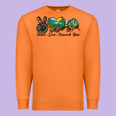 Peace Love Peacock Bass Premium Sweatshirt Designed By Lillyallendesigns