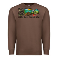 Chestnut Peace Love Peacock Bass Premium Sweatshirt - LillyAllenDesigns
