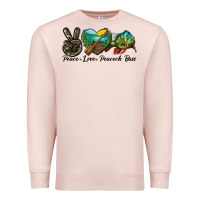 Pale Pink Peace Love Peacock Bass Premium Sweatshirt - LillyAllenDesigns