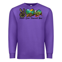Purple Peace Love Peacock Bass Premium Sweatshirt - LillyAllenDesigns