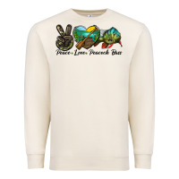 Sandshell Peace Love Peacock Bass Premium Sweatshirt - LillyAllenDesigns