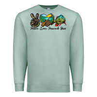 Seafoam Peace Love Peacock Bass Premium Sweatshirt - LillyAllenDesigns