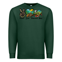 Sports Green Peace Love Peacock Bass Premium Sweatshirt - LillyAllenDesigns
