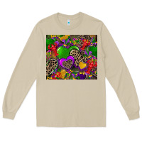 Mushroom mardi gras hearts Long Sleeve Tee - CowGirlArtShop