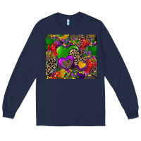 Navy mardi gras hearts Long Sleeve Tee - CowGirlArtShop