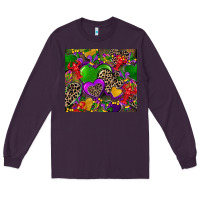 Plum mardi gras hearts Long Sleeve Tee - CowGirlArtShop