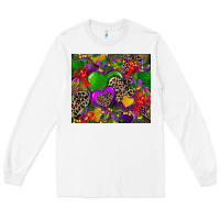 White mardi gras hearts Long Sleeve Tee - CowGirlArtShop