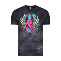 Cloud Black cancer ribbon with angel wings Vintage Tee - NancyCooperArtShop